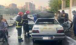 یک مصدوم در پی حریق خودرو