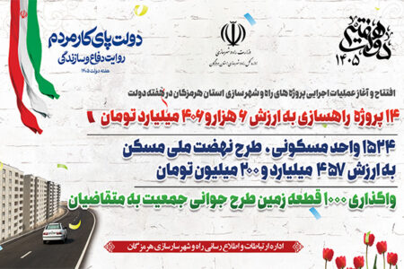 افتتاح و کلنگ‌زنی ۱۴ پروژه راه و زیرساخت هرمزگان با اعتبار ۶ هزار و ۴۰۶ میلیارد تومان